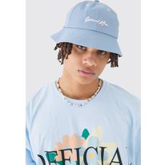 Halpa Hatut boohooMAN Embroidered Bucket Hat - Dusty Blue