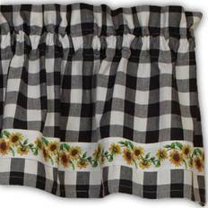 Florals Valances Country House Sunflower black check window