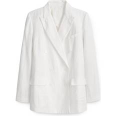 Alex Mill Anna Double Breasted Blazer In Linen - Off White