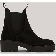 Suede - Women Chelsea Boots Tommy Hilfiger Suede Cleat Chunky Chelsea Boots BLACK