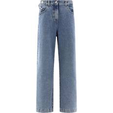 The Attico Women's Wide Leg Jeans - Light Blue Denim