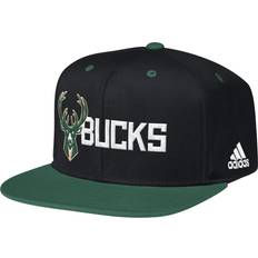 adidas NBA Milwaukee Bucks Men's Team Nation Snapback Hat, One Size, Black/Green