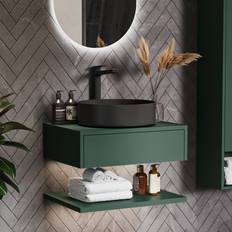 Sink Vanity Units for Single Basins Lugo 600mm Green Hung Countertop Vanity Unit