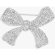 Women Brooches Jon Richard Crystal Bow Brooch, Silver