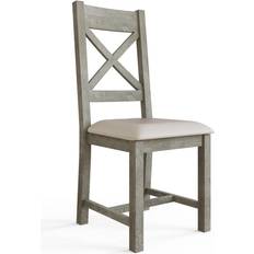 Fwstyle Limewashed Grey Kitchen Chair 159cm