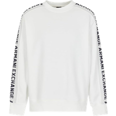 Armani Exchange Clothing Armani Exchange Men's Long Sleeve Logo Tape Fleece Sweatshirt - White