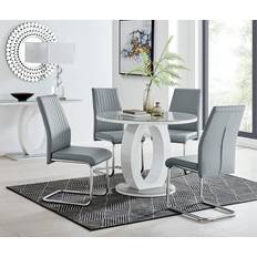 Furniturebox Giovani Grey Dining Set 100cm