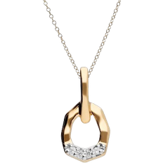 Gemondo Asymmetrical Pendant - Gold/Diamonds