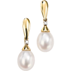 Drop Earrings - Gold/Pearls/Diamonds