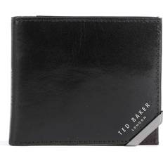 Metal Corner Bifold Coin Wallet - Black