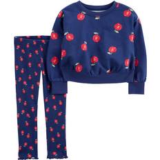 9-12M Other Sets Children's Clothing Carter's Baby Apples Sweatshirt & Pant Set 2-piece - Navy (195862516995)