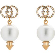 Gucci Interlocking Earrings - Gold/Pearls/Transparent