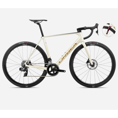 Orbea orca Orbea Orca M31e Team 2024 Carbon Road Bike - Ivory White/Burgundy Herrcykel