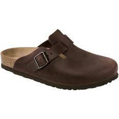 Birkenstock Boston Oiled Leather Clogs Narrow Footbed Tobacco Brown