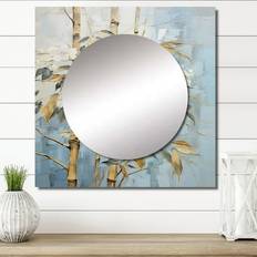 Bamboo Wall Mirrors Design Art Sold by: Blue Bamboo With Gold Bamboo Square Wall Mirror