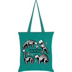 Fabric Tote Bags Grindstore Dinosaur All My Friends Are Extinct Tote Bag - Green