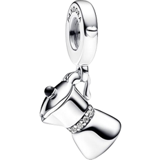 Moka pot Pandora Moka Pot Dangle Charm - Silver/Transparent