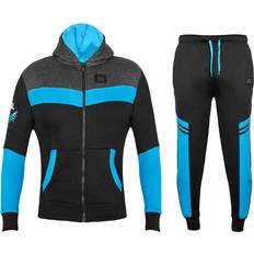 A2Z Kids 11-12 Years, Black Boys Tracksuit HNL Contrast Panelled Hooded 5-13