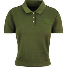 Puma Women Polo Shirts Puma x Rihanna Fenty Baby Polo Cropped Shirt Olive Womens Top 574286 01 Nylon