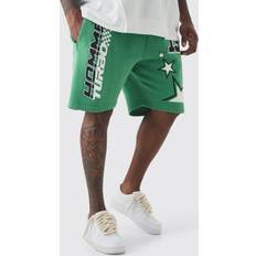 5XL Shortsit boohooMAN Plus Homme Turbo Shorts - Green