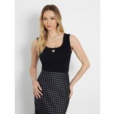Guess Linnen Guess Sl Ribbed Knit Top Överdelar Dam - Svart