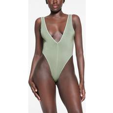 Blue Shapewear & Under Garments SKIMS Deep Plunge Bodysuit Blue Small/Medium Seamless Modal