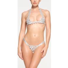 Women Lingerie Sets SKIMS Bralette And Thong Set White 2X/4X Crystal Marble