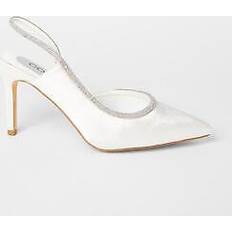 Coast sabrina bridal satin diamante trim slingback high stiletto shoes