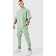 Housut & Shortsit boohooMAN Oversized T-shirt and Jogger Set - Sage