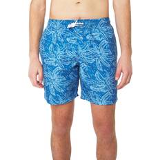 Clothing Slate & Stone Men's Leaf Print Drawstring Swim Shorts Blue