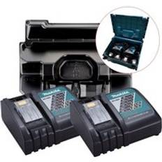 Makita 2X DC18RC 18v 22min Intelligent fast Lithium Battery Charger Inlay