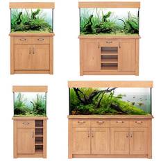 Oak style aquarium fish tank & cabinet aqua one filter lighting <300l