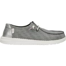 Gray - Women Loafers Hey Dude Wendy Metallic Sparkle - Charcoal