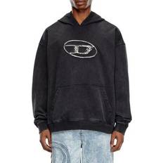 Diesel Men Jumpers Diesel Hoodie Mehrlagigem Logo-Print - Black