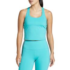 Turquoise - Women Tank Tops DSG Women's Momentum Cropped Tank Top, Medium, Teal Burst