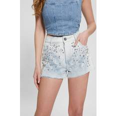 Guess Women Shorts Guess Mom Rhinestone Shorts Blue 26