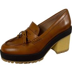 Hogan Heels & Pumps Hogan Green Rubber Heel Loafer Shoes - Brown