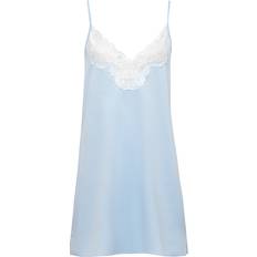 Bluebella Nachthemden Bluebella Womens Ice Water Blue/white Lace-trim Satin Nightdress