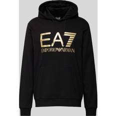 EA7 Black Cotton Hoodie - Black