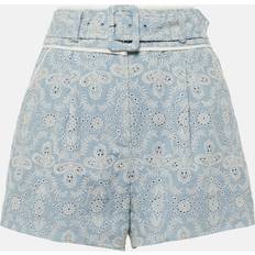 Hobbes high-rise cotton shorts blue