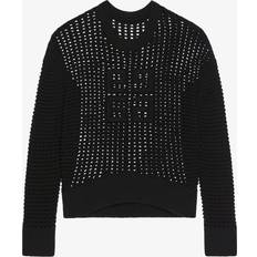 Givenchy Quiltad Stickad Kashmirtröja Ikoniskt Logotyp - Black