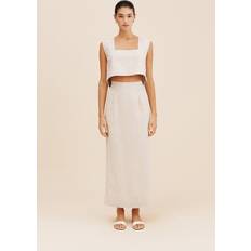 Lino Gonne Posse Emma Pencil Skirt in Beige. XXS