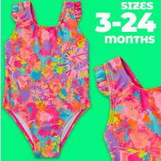 3-6M Bathing Suits Metzuyan Baby girls one piece swimsuit swimwear tie dye pink age 3-6 6-9 9-12 12-18 18-24