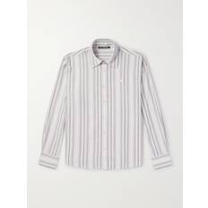 Acne Studios Shirts Acne Studios Sarlie Logo-Appliquéd Striped Cotton-Poplin Shirt Men Gray