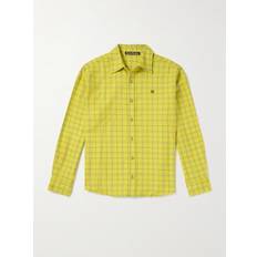 Acne Studios Men Shirts Acne Studios Sarlie Logo-Appliquéd Checked Cotton-Flannel Shirt Men Yellow