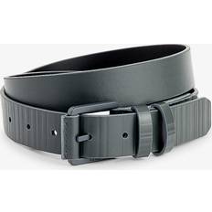 Paul Smith Men Belts Paul Smith Mens Grey Brand-engraved Leather Belt