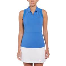 Golf - Mujer Ropa Original Penguin 1/4 Zip Mesh Block Sleeveless Golf Polo - Nebulas Blue