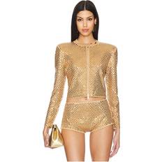 Gold - Woman Shorts Retrofête Mali Jacket in Metallic Gold. M, S, XS, XXS