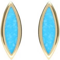 Jewellery C. W. Sellors 9ct Gold Turquoise Toscana Marquise Stud Earrings Gold