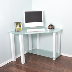 Ebern Designs Chattanooga Glass Corner Writing Desk